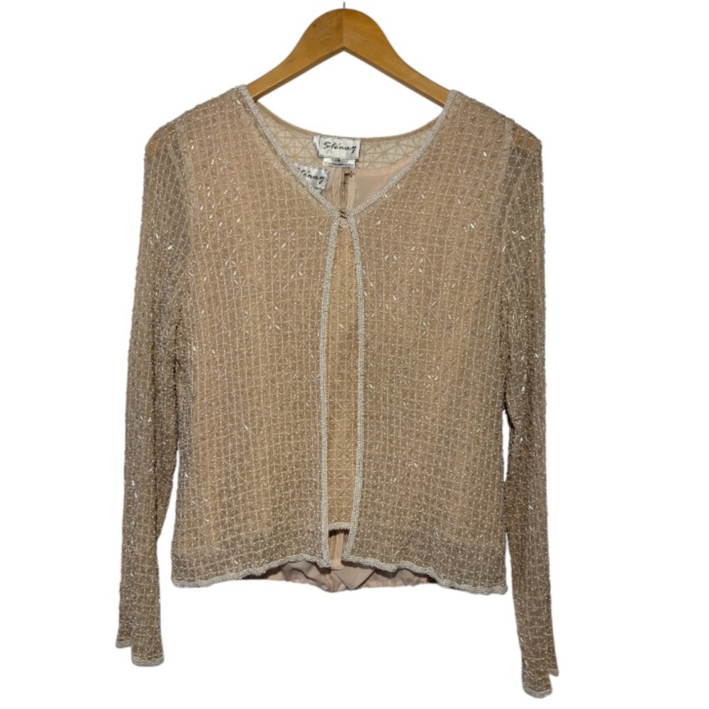 Vintage Stenay Cream Beaded Jacket and Top Set